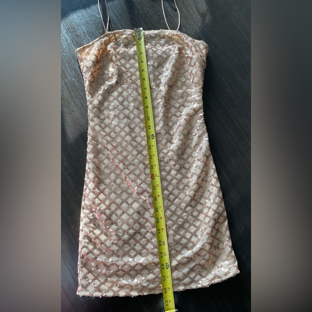 Pretty Little thing sequence gold dress! Size 2 - Picture 9 of 12